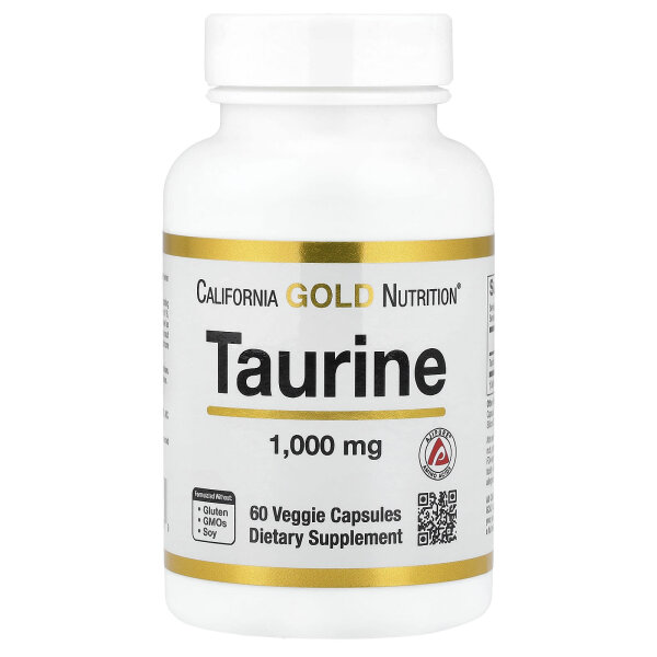 California Gold Nutrition, Taurine, Taurin, 1,000 mg, 60 pflanzliche Kapseln