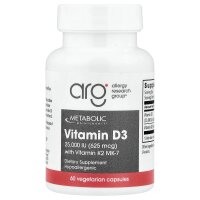 Metabolic Maintenance, Vitamin D3 mit Vitamin K2 (MK-7), 60 pflanzliche Kapseln