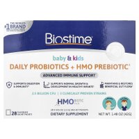 Biostime, Baby & Kids, Daily Probiotics + HMO Prebiotic, tägliche Probiotika + HMO-Präbiotikum, 3 Monate bis 6 Jahre, geschmacksneutral, 28 Beutel, je 1,5 g (0,05 oz.).