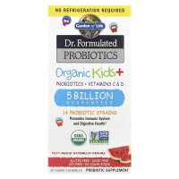 Garden of Life, Dr. Formulated Probiotics, Organic Kids+, Probiotics, Bio-Probiotika für Kinder, Vitamine C und D, leckere Bio-Wassermelone, 30 leckere Kautabletten