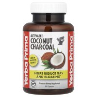Yerba Prima, Activated Coconut Charcoal, Aktivkohle aus Kokosnuss, 60 Kapseln (130 mg pro Kapsel)
