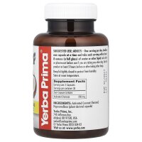 Yerba Prima, Activated Coconut Charcoal, Aktivkohle aus Kokosnuss, 60 Kapseln (130 mg pro Kapsel)