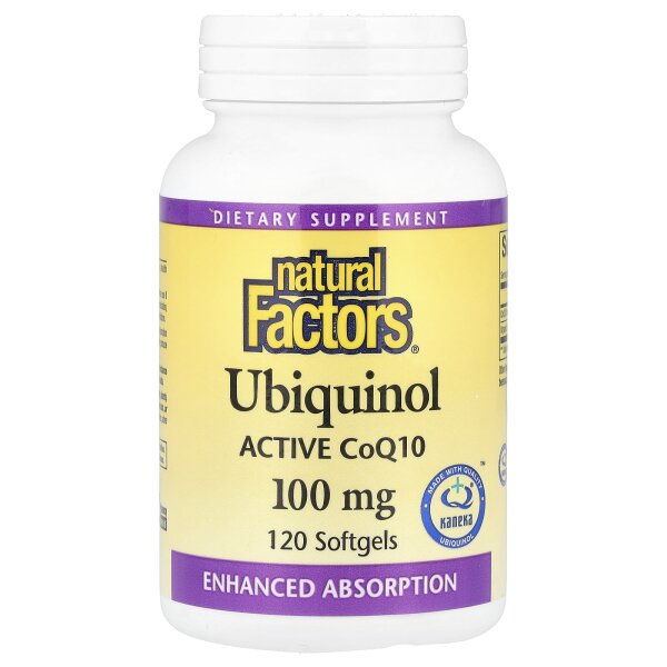 Natural Factors, Ubiquinol, QH Active CoQ10, Ubichinol, aktives CoQ10, 100 mg, 120 Weichkapseln