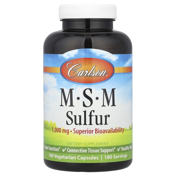 Carlson, MSM Sulfur, MSM-Schwefel, 180 pflanzliche Kapseln