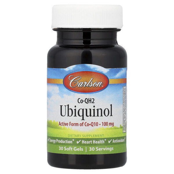 Carlson, CoQH2 Ubiquinol, CoQH2 Ubichinol, 100 mg, 30 Weichkapseln