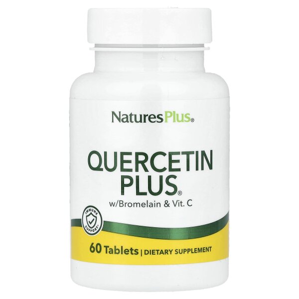 NaturesPlus, Quercetin Plus® mit Bromelain und Vitamin B C, 60 Tabletten