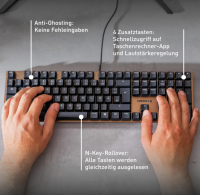 CHERRY KC 200 MX, Mechanische Office-Tastatur DE-Layout QWERTZ