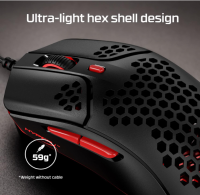 HyperX Pulsefire Haste Gaming-Maus – Ultraleicht, 59g, 16000 DPI
