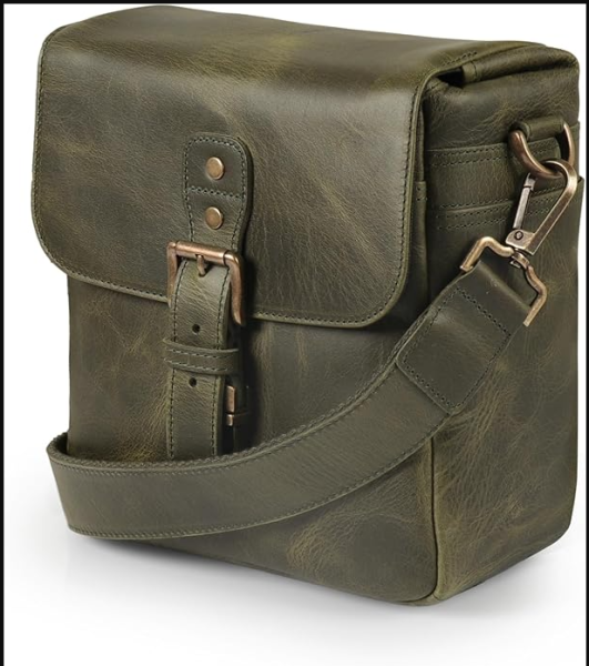 MegaGear Unisex Genuine Leather Camera Messenger Bag - Kuriertasche