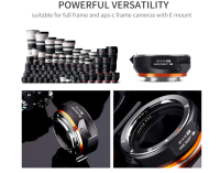 K&F CONCEPT Autofokus EF EF-S Mount Objektiv-Adapterring Sony-E-Mount