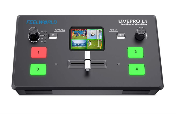 FEELWORLD LIVEPRO L1 V1 Multiformat-Videomischer 2 Zoll LCD Display