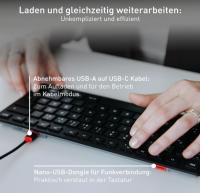 CHERRY KW 9200 MINI, Kompakte Multi-Device-Tastatur US-Layout QWERTY