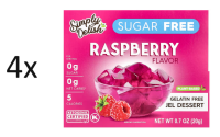 4x Natural Simply Delish, Plant-Based Jel, Himbeere, 20 g
