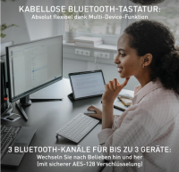 CHERRY KW 7100 MINI BT, Multi-Device-Tastatur DE-Layout QWERTZ #