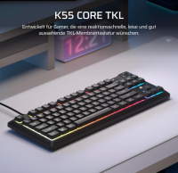 Corsair K55 CORE TKL RGB Tenkeyless Gaming-Tastatur Schwarz QWERTZ DE