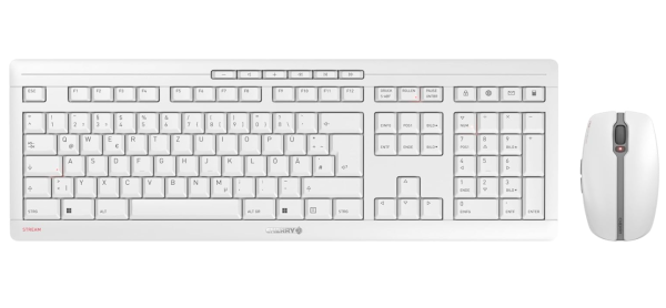 CHERRY Stream Desktop Recharge, Tastatur und Maus, DE-QWERTZ, Weiß