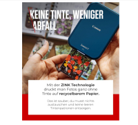 Canon ZOEMINI 2 Mini Fotodrucker für Handy blau - ohne Druckpapier