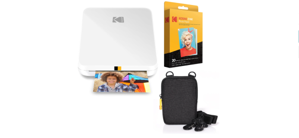 KODAK Step Slim Mobiler Sofortbild-Fotodrucker Kit:Drucker, 20 Zinkpapier, Etui