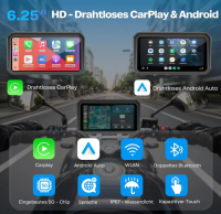 WonVon 6.25 Zoll Motorrad Carplay Display Motorrad Navigationsgeräte