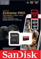 SanDisk Extreme PRO microSDXC Speicherkarte 512 GB + Adapter OHNE OVP