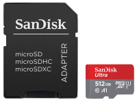 SanDisk Ultra 512 GB microSDXC UHS-I-Karte für Chromebook SD-Adapter OHNE OVP
