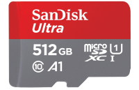 SanDisk 512GB Ultra microSDXC Karte + Adapter, bis 150MB/s Lesen OHNE OVP