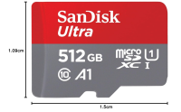 SanDisk 512GB Ultra microSDXC Karte + Adapter, bis 150MB/s Lesen OHNE OVP