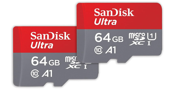 SanDisk Ultra microSDXC UHS-I-Speicherkarte 64 GB + SD-Adapter 2er-Pack OHNE OVP