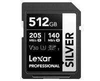 Lexar Silver SD Karte 512GB, UHS-I SDXC Card 205 MB/s...