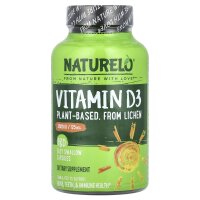 NATURELO, Vitamin D3, 125 mcg (5.000 IU), 180 einfach zu schluckende Kapseln
