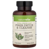 NatureWise, Total Colon Care®, Fiber Detox & Cleanse, ballaststoffhaltige Entgiftung und Reinigung, 60 vegane Kapseln