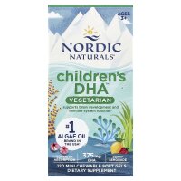 Nordic Naturals, Childrens DHA™ Vegetarian, DHA für Kinder ab 3 Jahren, Beerenlimonade, 120 kaubare Mini-Weichkapseln