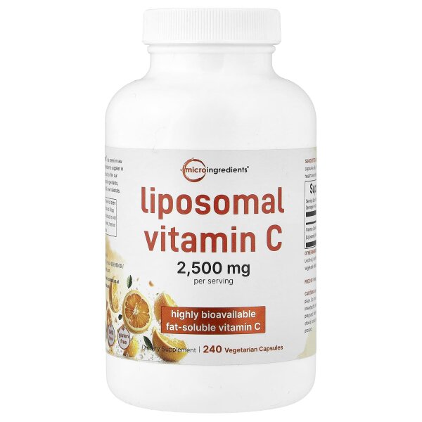 Micro Ingredients, Liposomal Vitamin C, liposomales Vitamin C, 240 pflanzliche Kapseln (625 mg pro Kapsel)