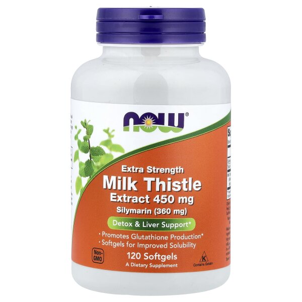 NOW Foods, Milk Thistle Extract, Mariendistelextrakt, 450 mg, 120 Weichkapseln