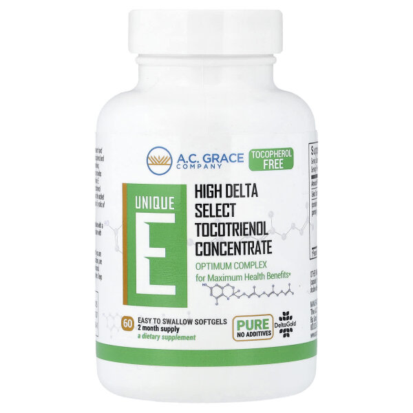 A.C. Grace Company, Unique E, Tocotrienol, 125 mg, 60 einfach zu schluckende Weichkapseln
