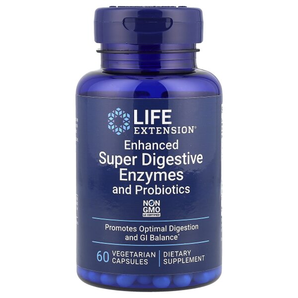 Life Extension, Verbesserte superverdauliche Enzyme und Probiotika, 60 vegetarische Kapseln