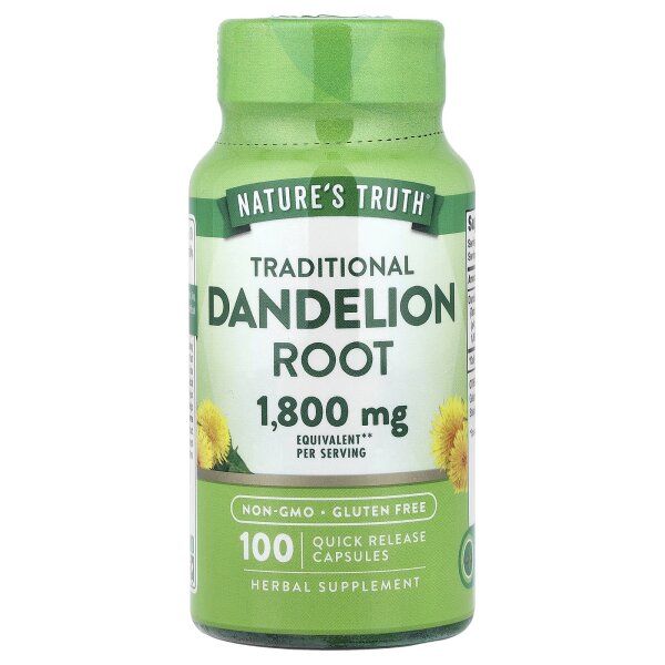 Natures Truth, Löwenzahnwurzel, 100 Kapseln mit Schnellfreisetzung (900 mg pro Kapsel)