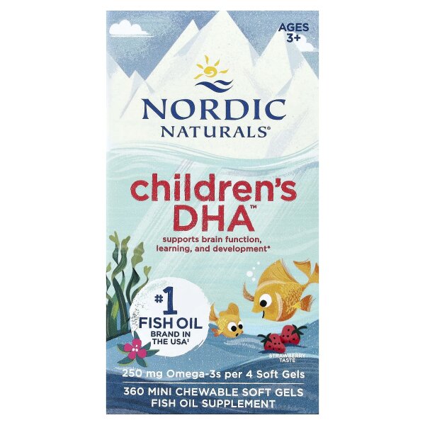 Nordic Naturals, Childrens DHA™, Ages 3+ Erdbeer, 360 Mini Kaukapseln