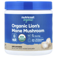 Nutricost, Organic Lions Mane Mushroom, Bio-Löwenmähnen-Pilz, geschmacksneutral, 113 g (4 oz.)