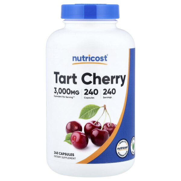 Nutricost, Tart Cherry, Sauerkirsche, 240 Kapseln (300 mg pro Kapsel)