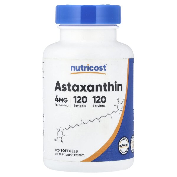 Nutricost, Astaxanthin, 4 mg, 120 Weichkapseln