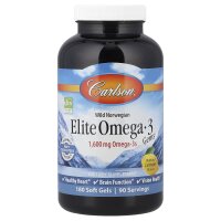 Carlson Labs, Elite Omega-3 Gems, 1600mg, 180 Weichkapseln