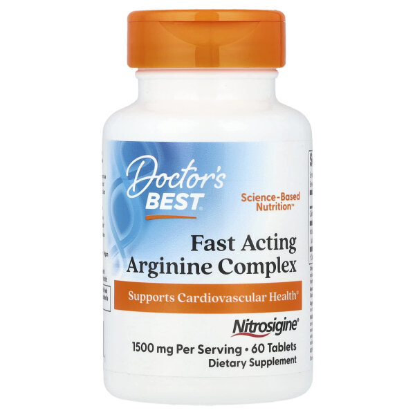 Doctors Best, Fast Acting Arginine Complex, schnell wirkender Arginin-Komplex, 60 Tabletten