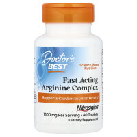 Doctors Best, Fast Acting Arginine Complex, schnell wirkender Arginin-Komplex, 60 Tabletten