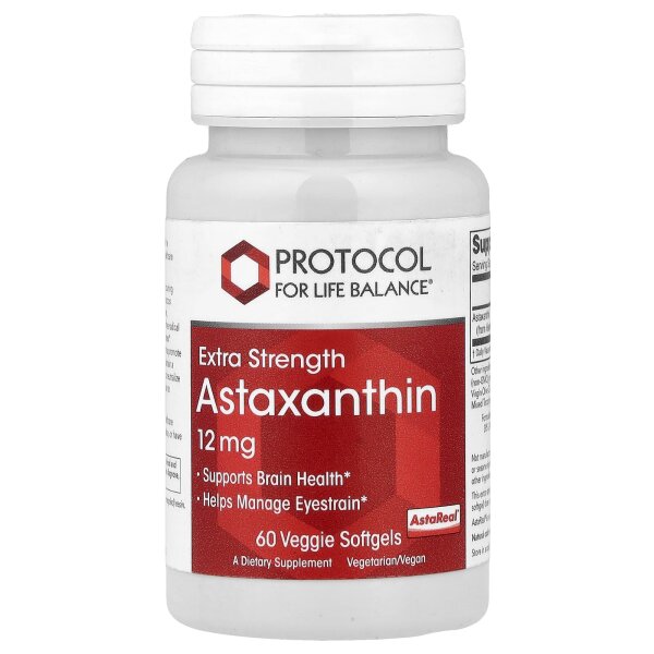 Protocol for Life Balance, Astaxanthin, 12 mg, 60 vegetarische Weichkapseln