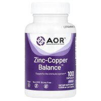 Advanced Orthomolecular Research AOR, Zinc-Copper Balance™, Zink und Kupfer zur Unterstützung des Immunsystems, 100 Kapseln