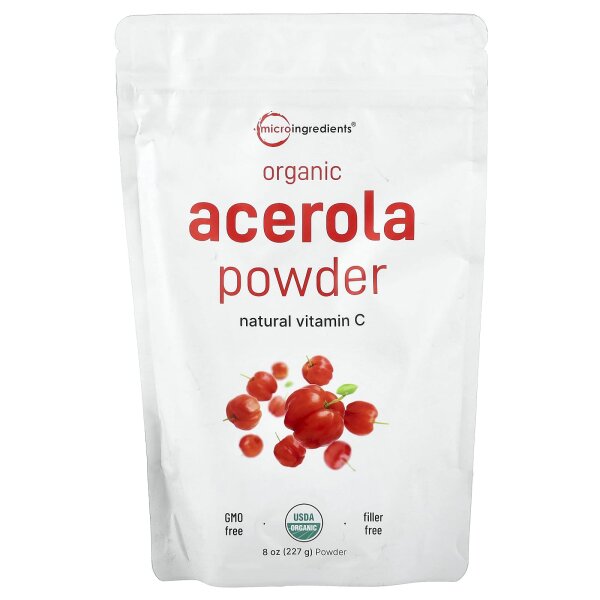 Micro Ingredients, Organic Acerola Powder, Bio-Acerolapulver, 227 g (8 oz.)