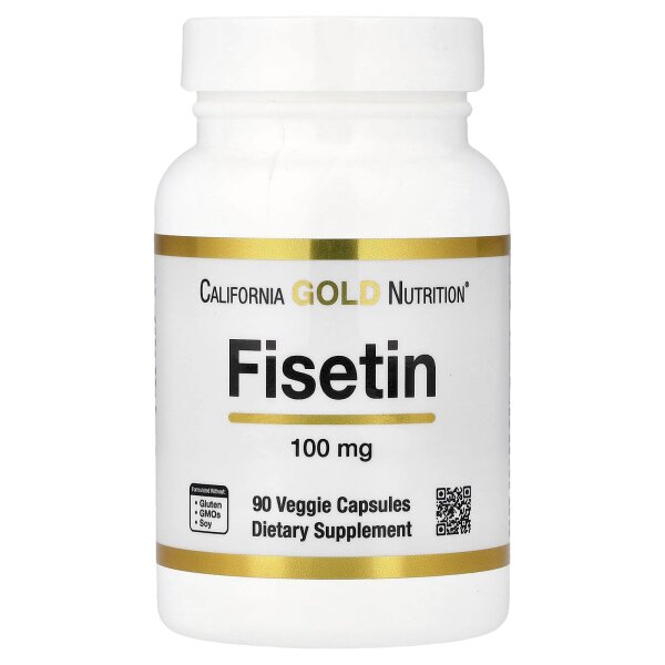 California Gold Nutrition, Fisetin, Ergänzungsmittel mit Fisetin, 100 mg, 90 pflanzliche Kapseln