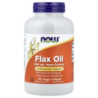 NOW Foods, Flax Oil, Leinöl, 1.000 mg, 120 vegetarische Weichkapseln