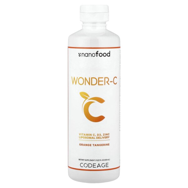 Codeage, Nanofood, Wonder-C, Nano-Food, Vitamin C, Orange-Mandarine, 450 ml